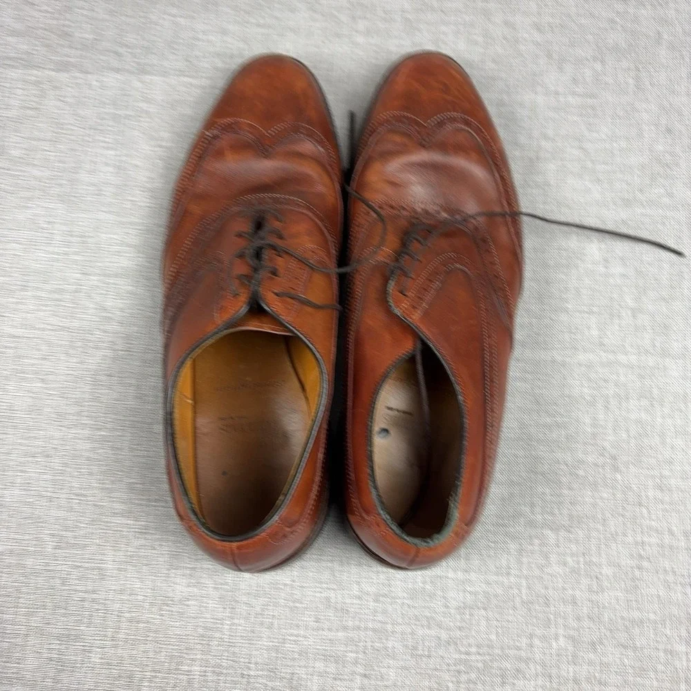 Allen Edmonds Birmingham Wingtip Oxford Dress Shoes Brown Leather USA Mens 11 D